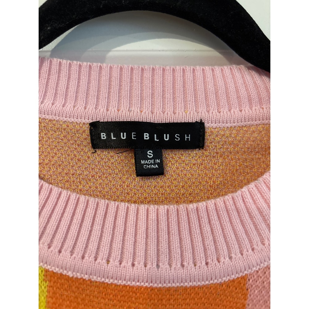 Blue Blush Women's Cropped Sunburst Sweater Retro Vibes Small - Picture 4 of 6